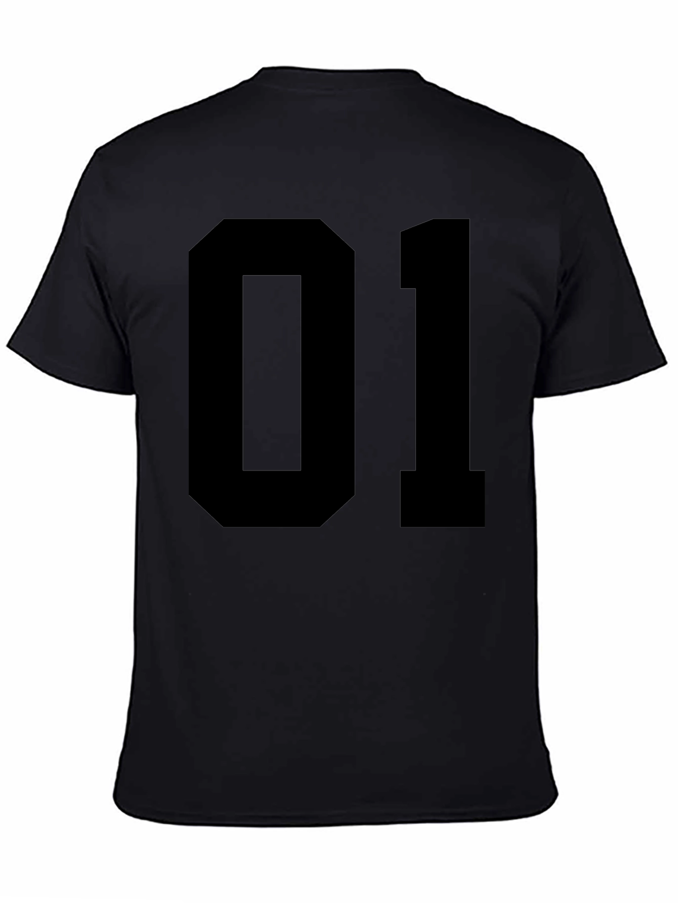 Black T-Shirt with Bold 01 Graphic