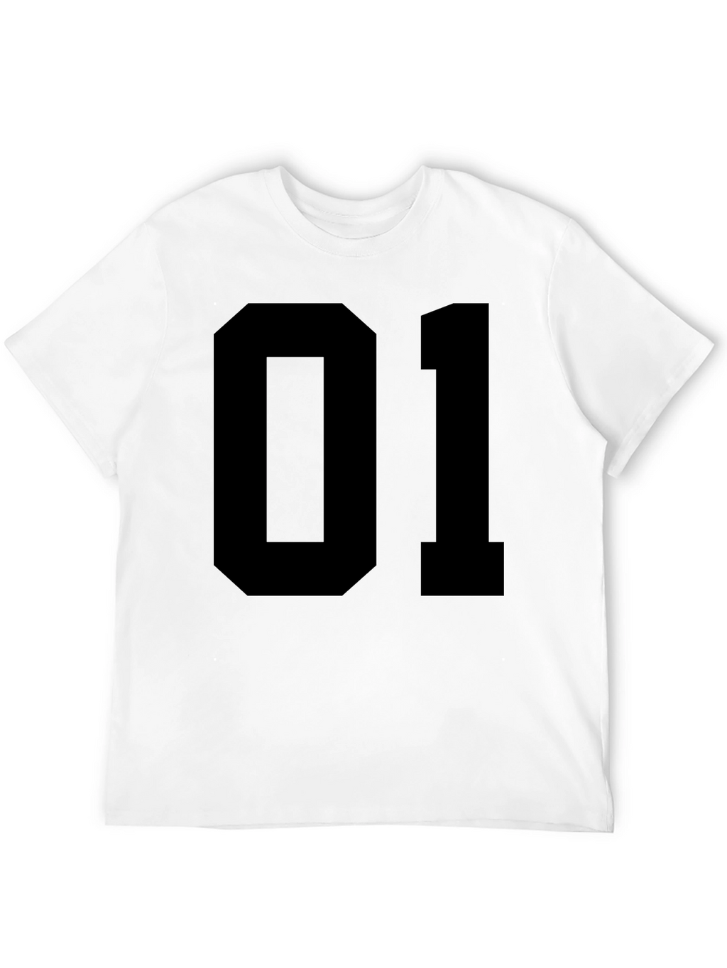 Black T-Shirt with Bold 01 Graphic