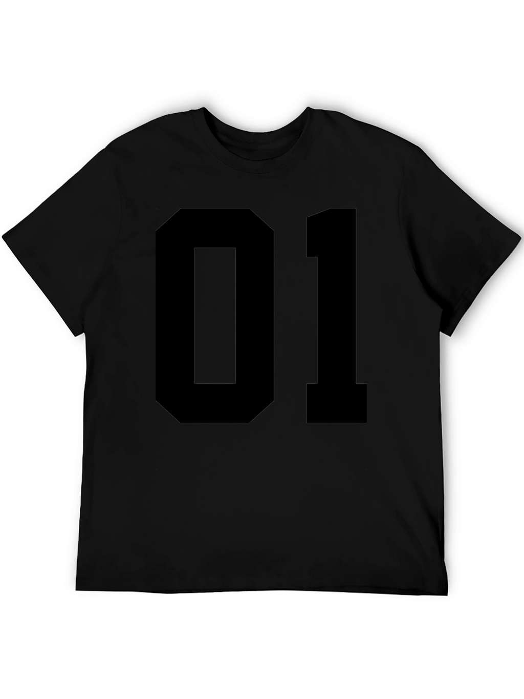 Black T-Shirt with Bold 01 Graphic