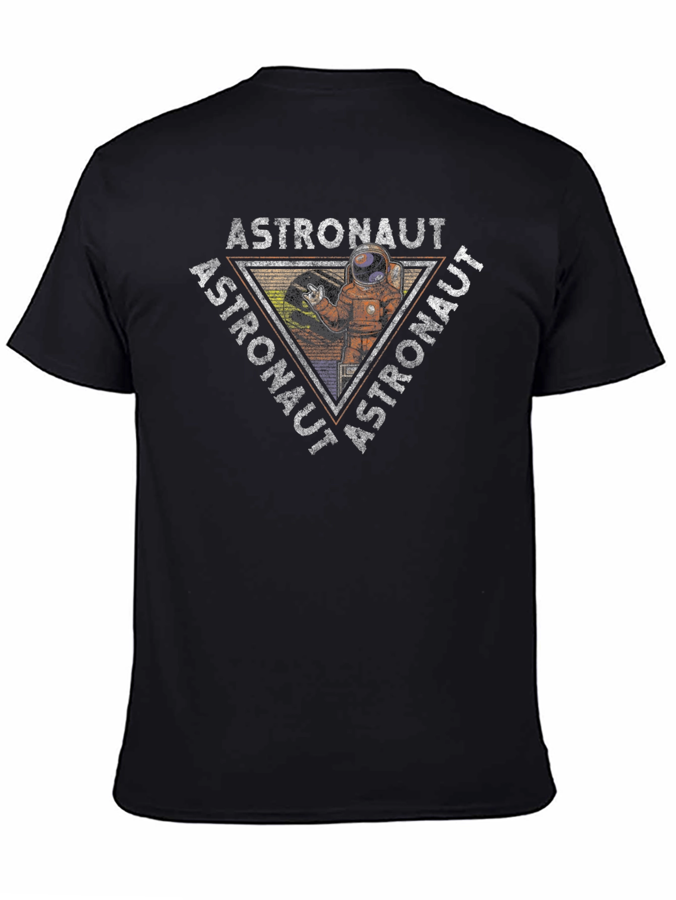 Astronaut Graphic Print Black T-Shirt
