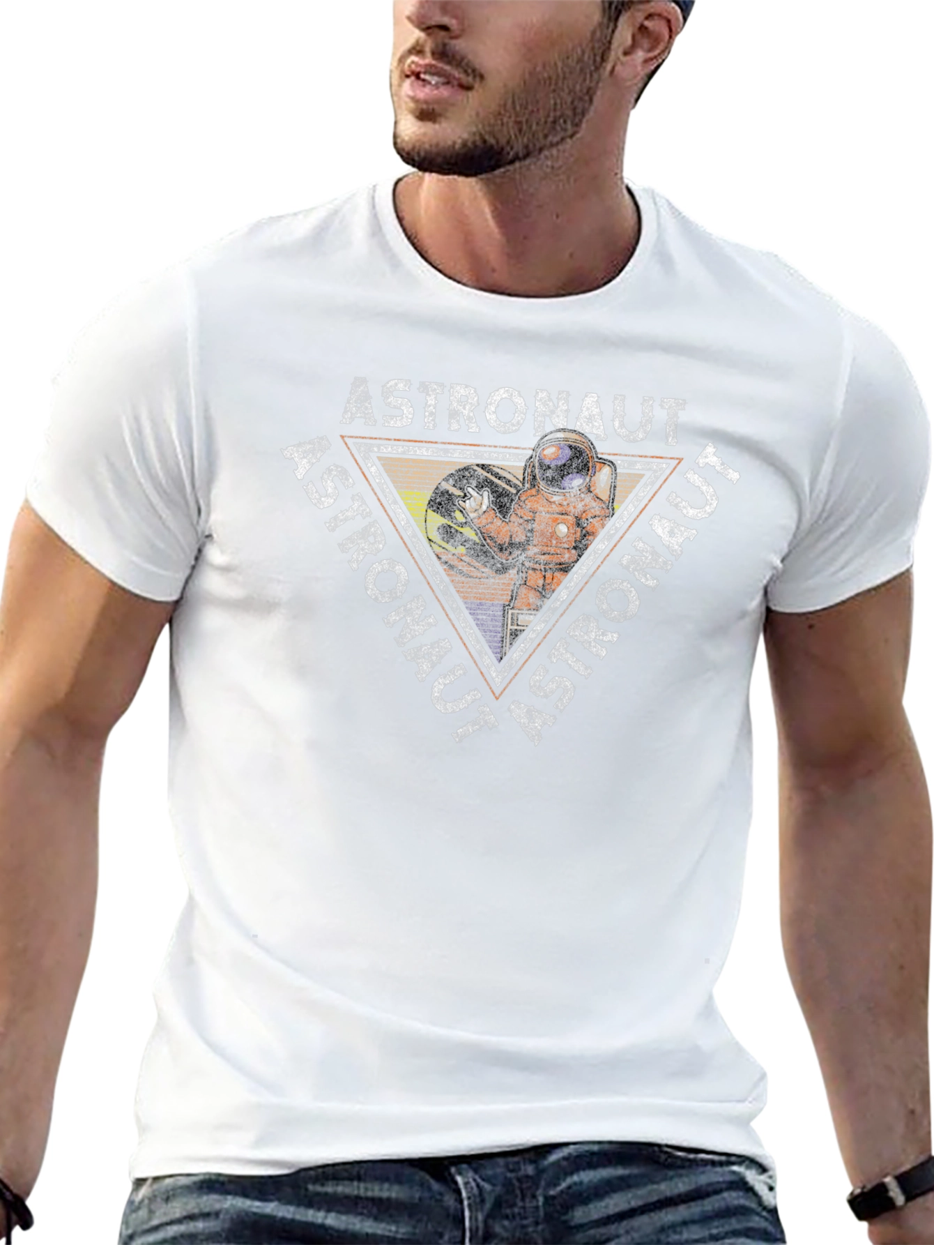 Astronaut Graphic Print Black T-Shirt