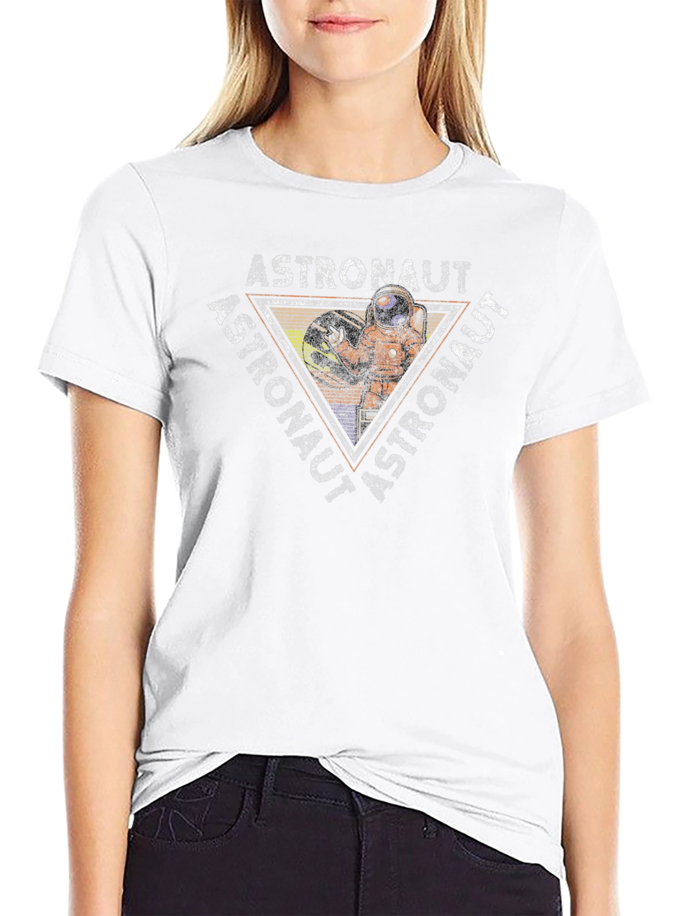 Astronaut Graphic Print Black T-Shirt