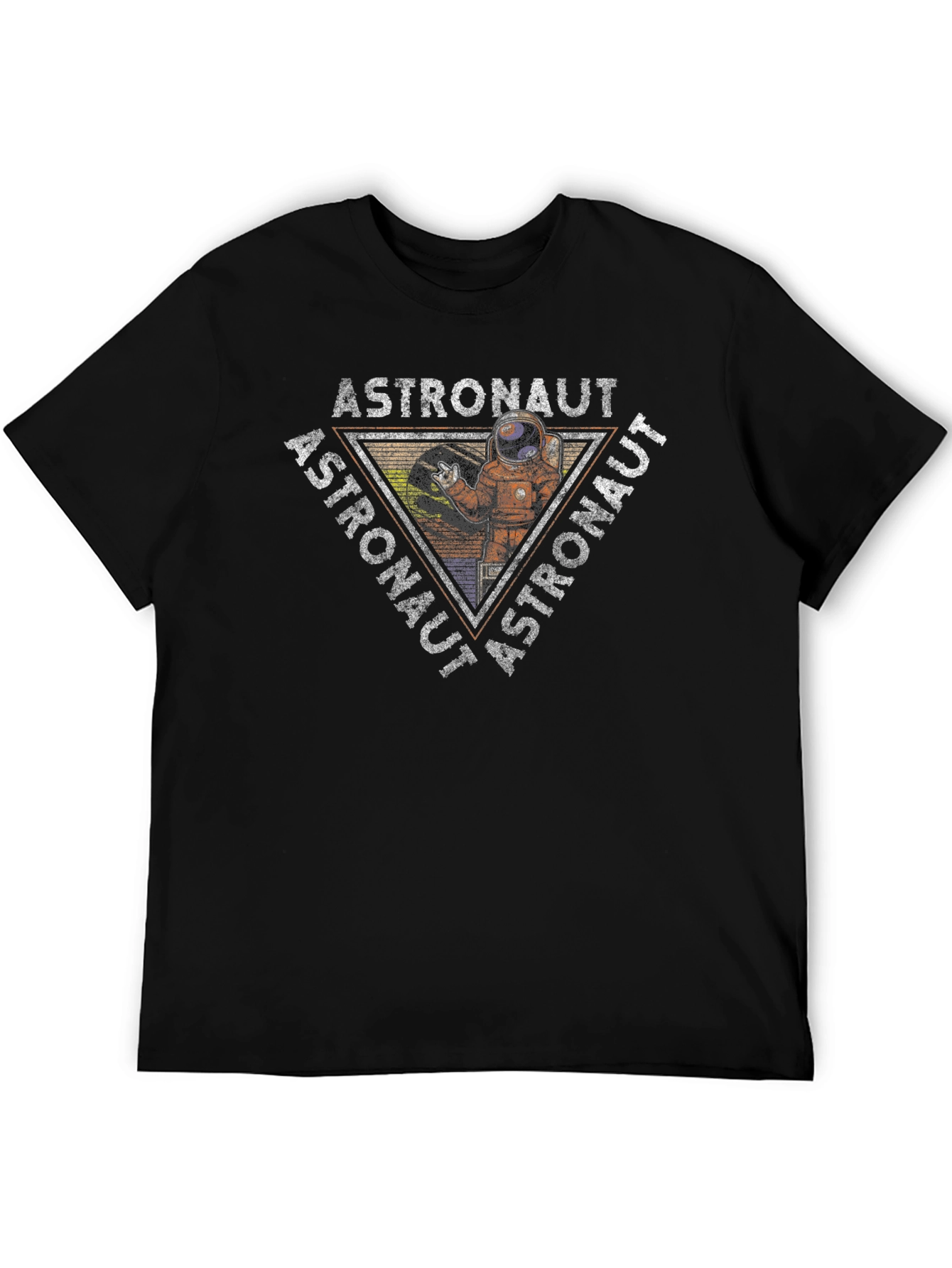Astronaut Graphic Print Black T-Shirt