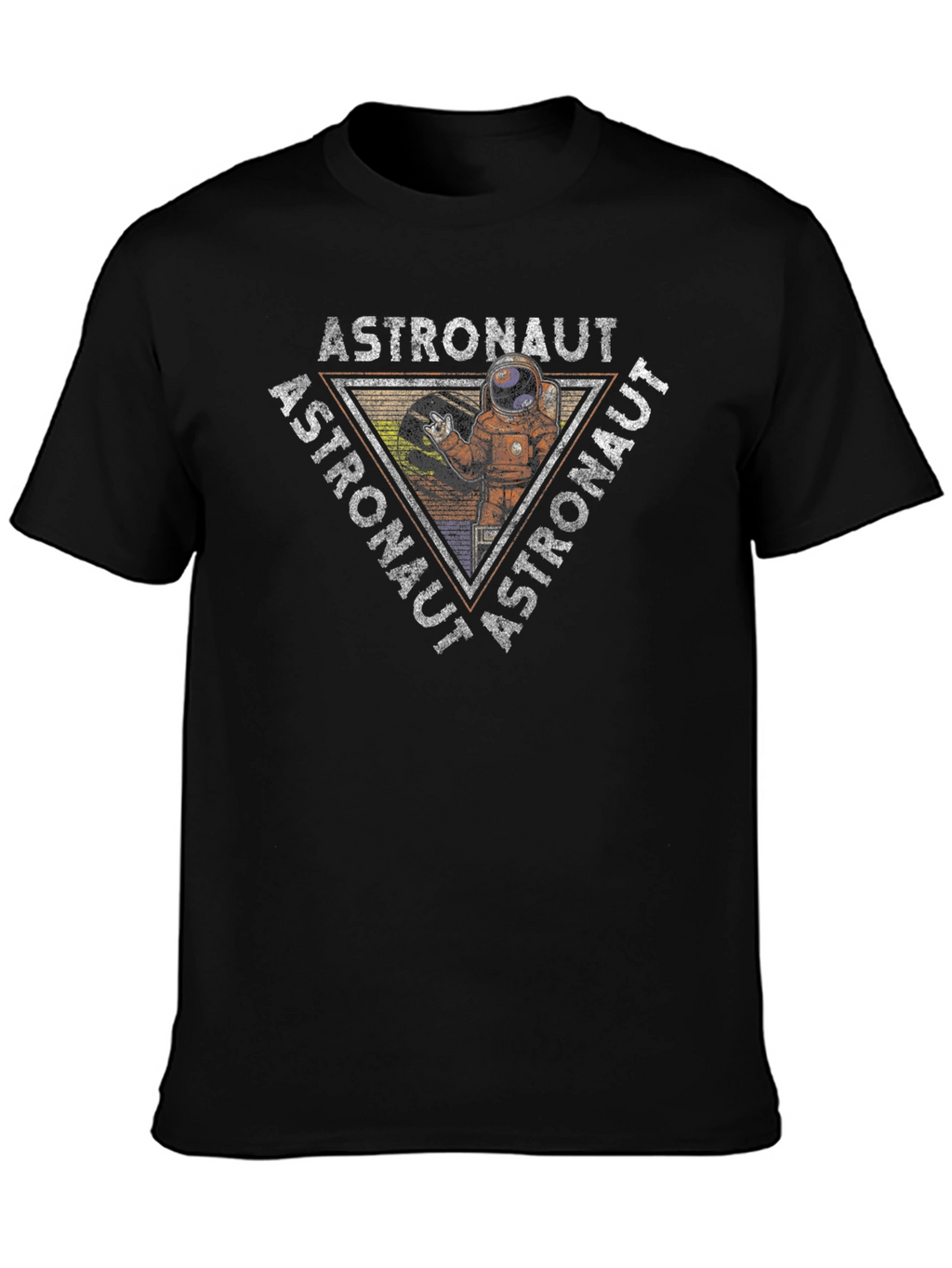 Astronaut Graphic Print Black T-Shirt