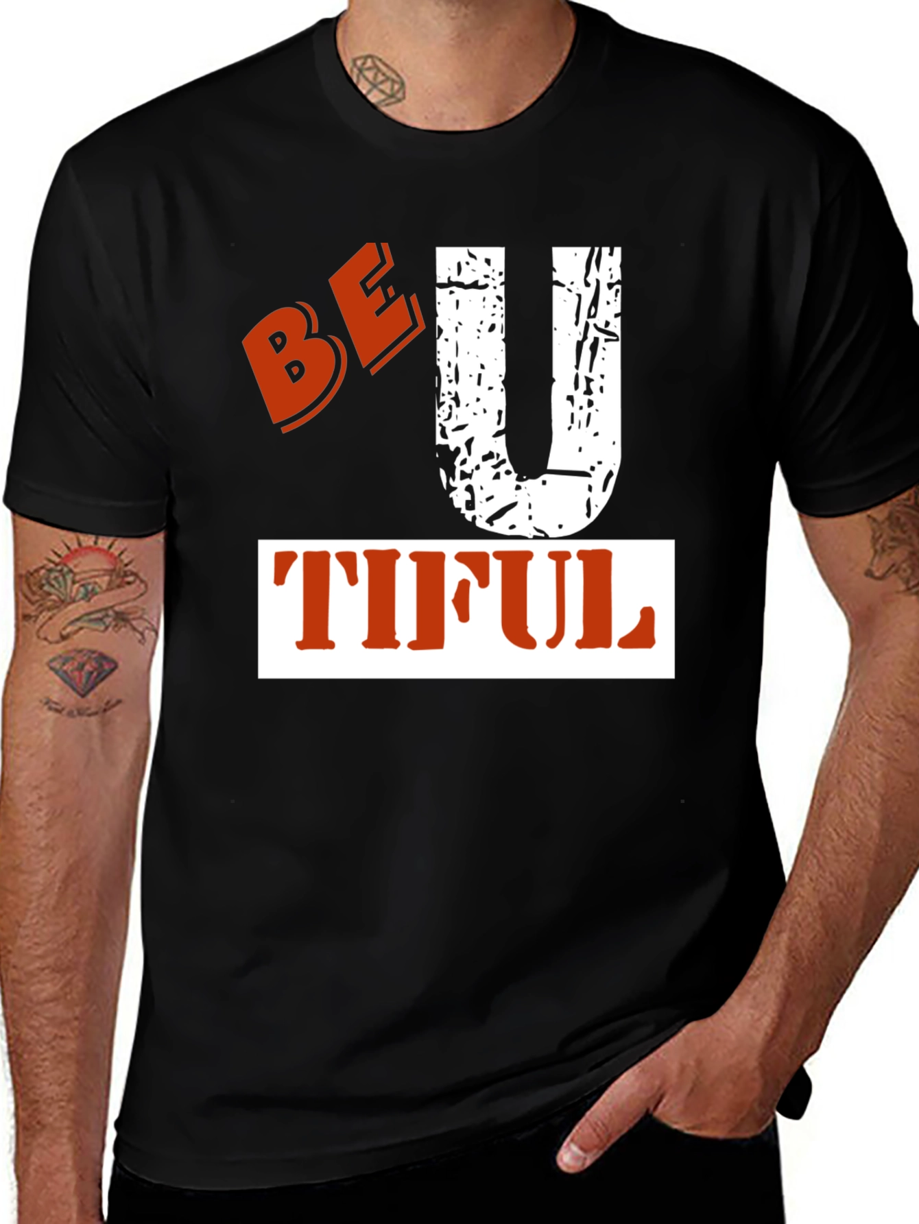 Be-U-Tiful Graphic Tee - Black Cotton T-Shirt