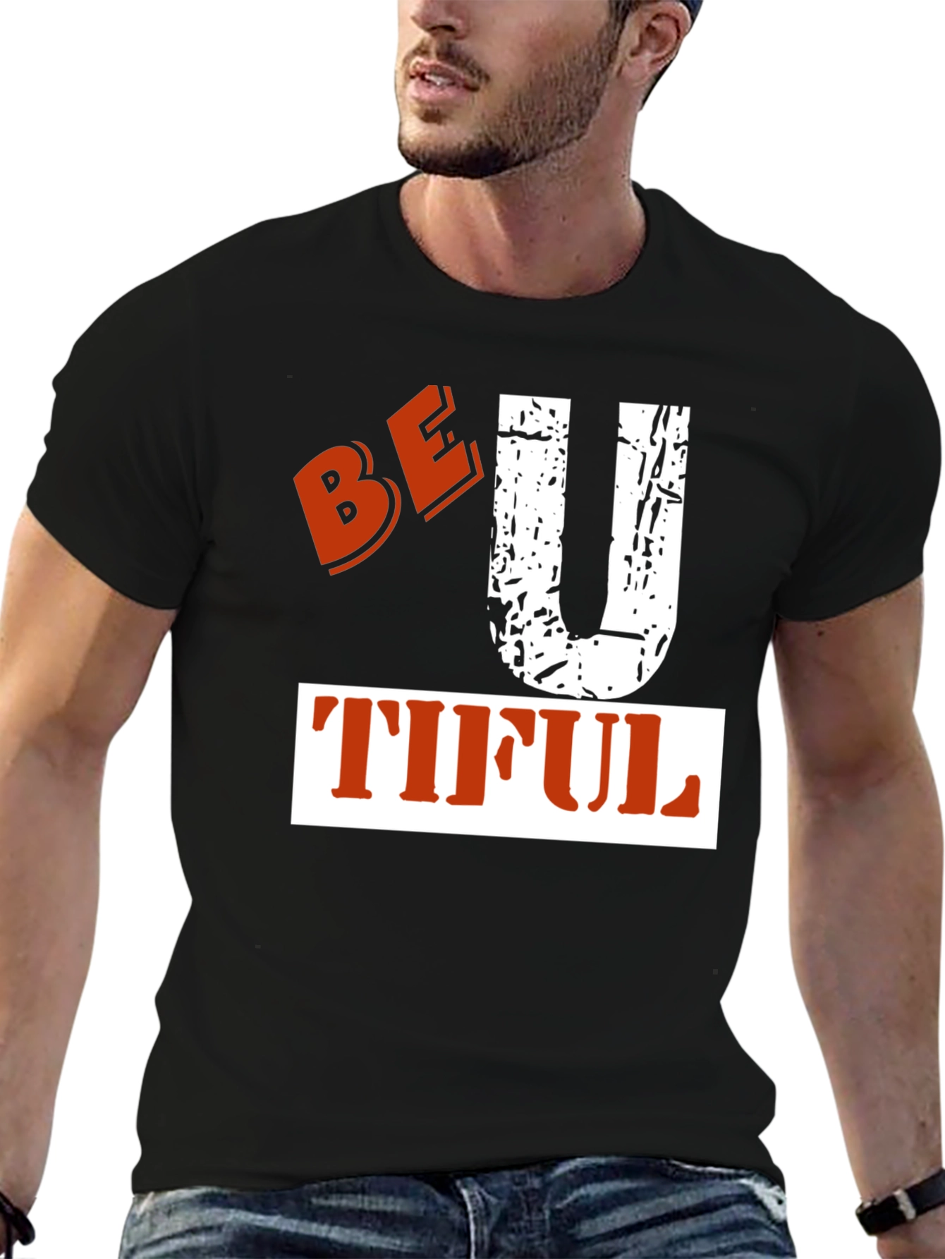 Be-U-Tiful Graphic Tee - Black Cotton T-Shirt