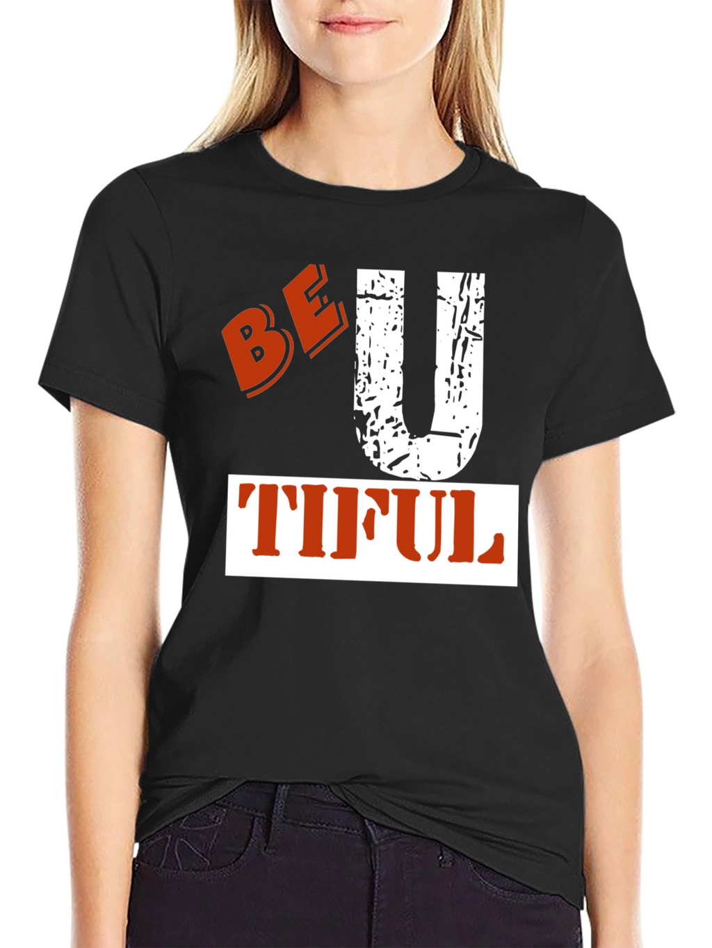 Be-U-Tiful Graphic Tee - Black Cotton T-Shirt