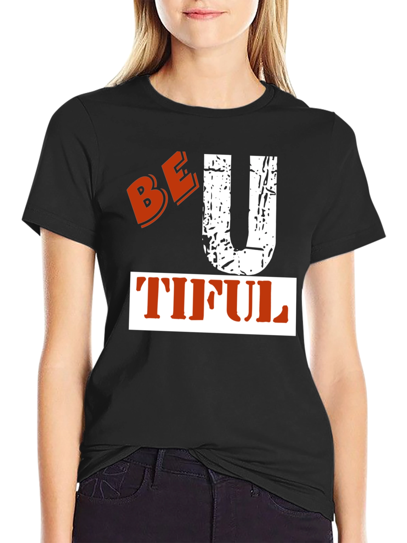 Be-U-Tiful Graphic Tee - Black Cotton T-Shirt