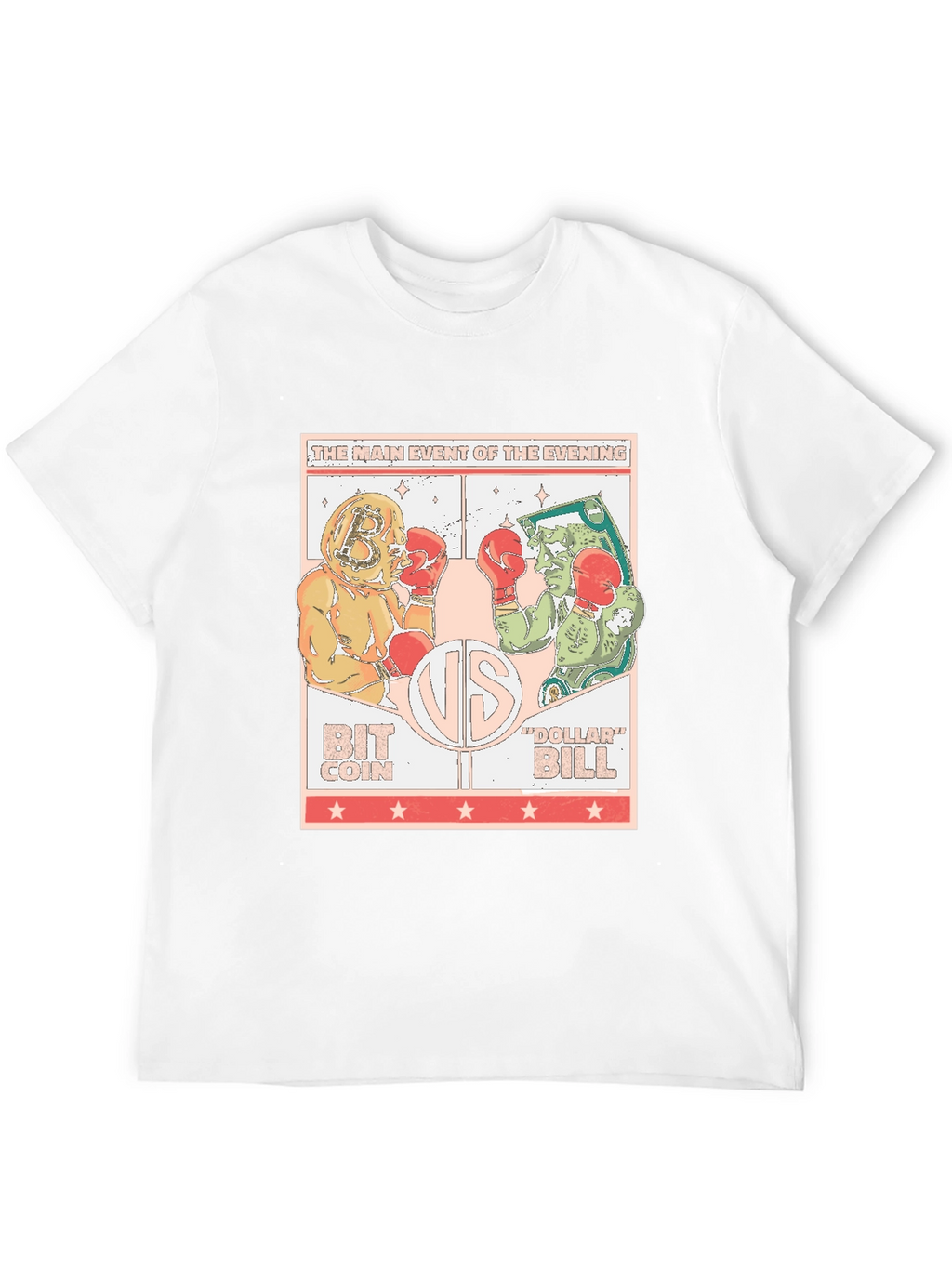 Bitcoin vs Dollar Bill Black T-Shirt