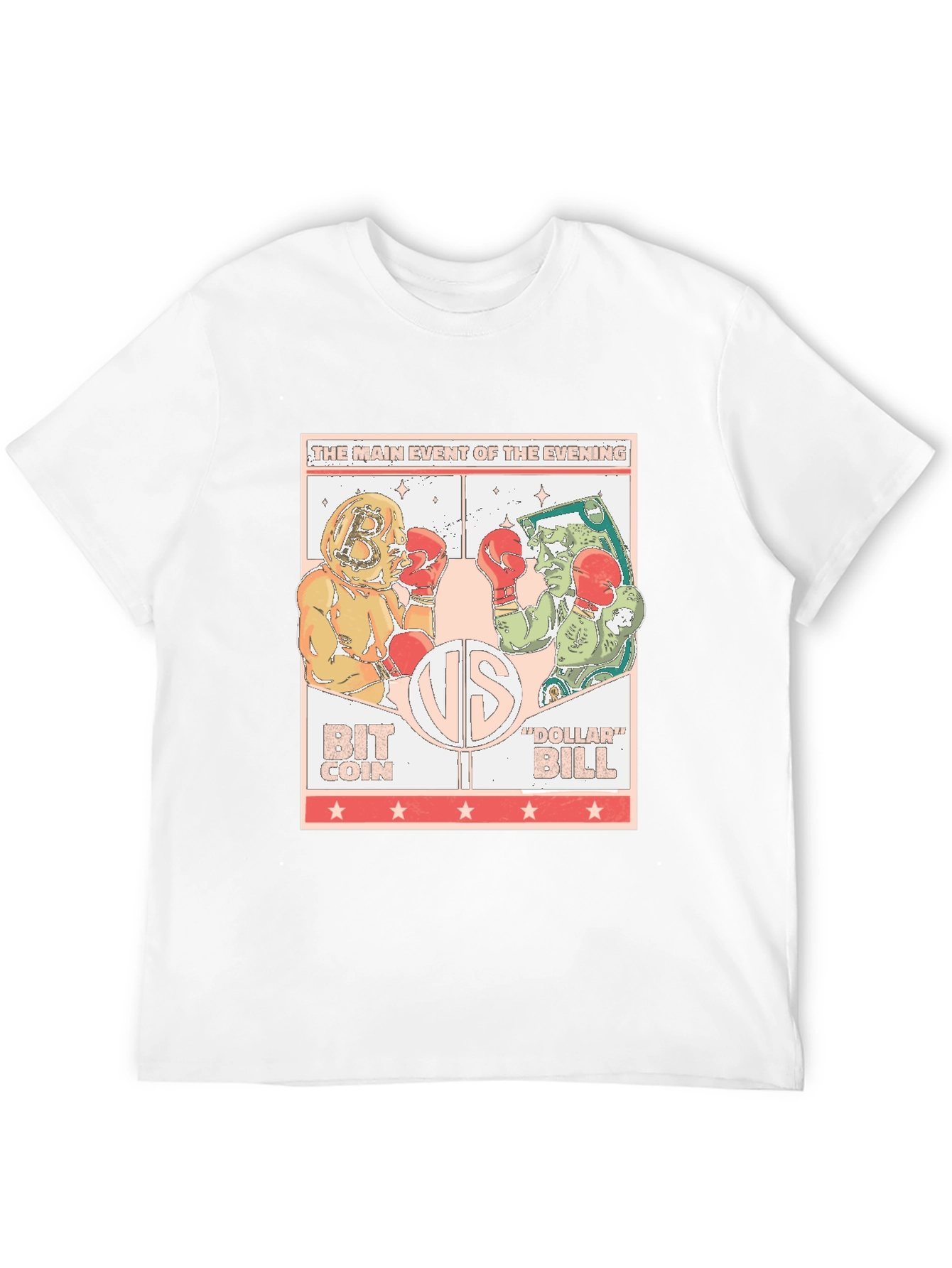 Bitcoin vs Dollar Bill Black T-Shirt