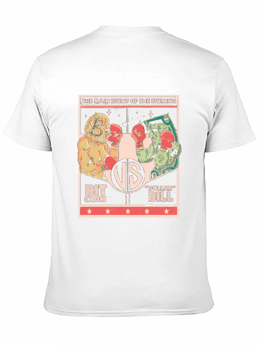 Bitcoin vs Dollar Bill Black T-Shirt