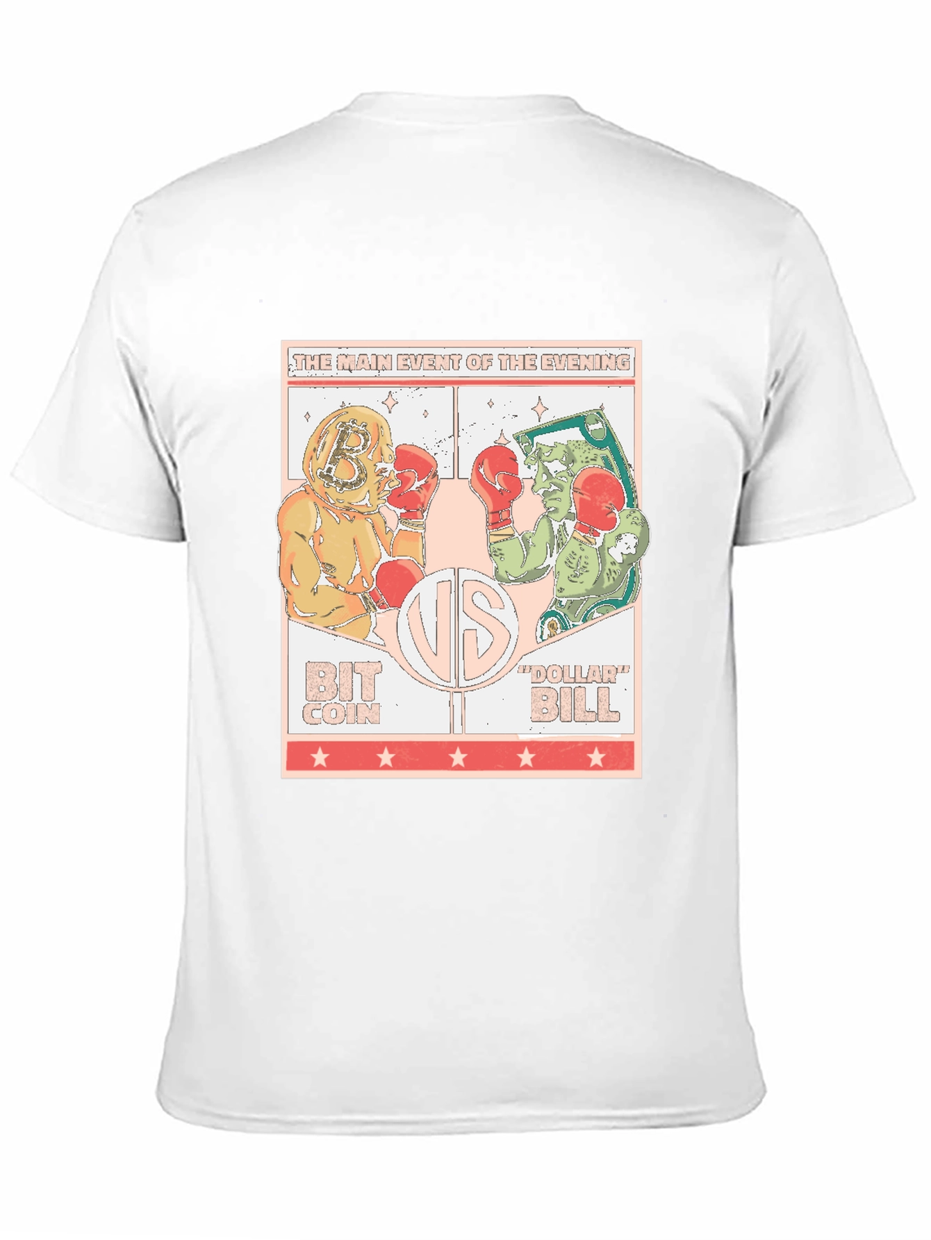 Bitcoin vs Dollar Bill Black T-Shirt