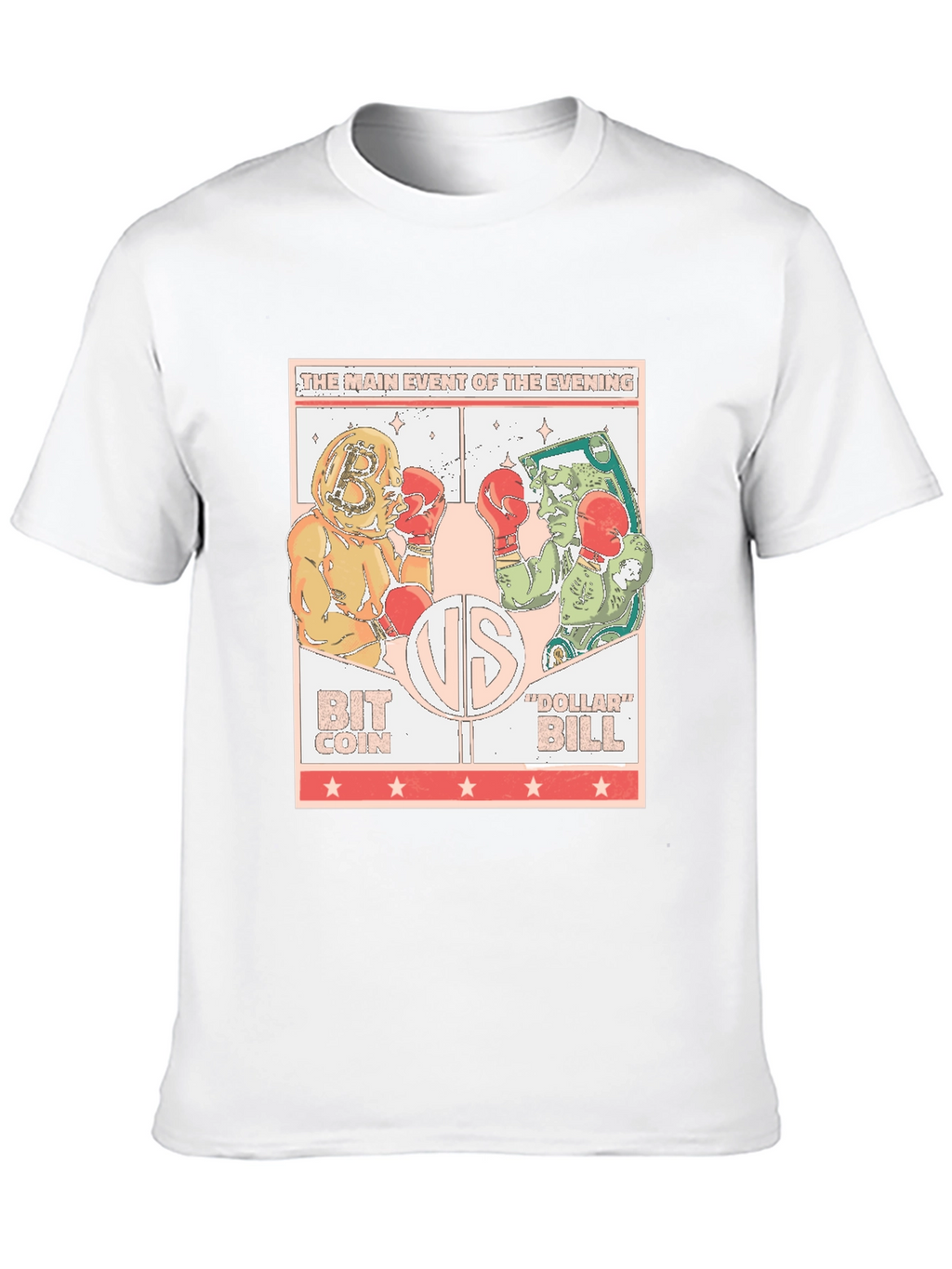 Bitcoin vs Dollar Bill Black T-Shirt