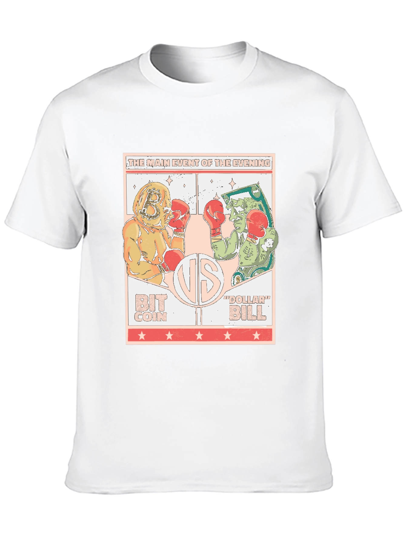 Bitcoin vs Dollar Bill Black T-Shirt