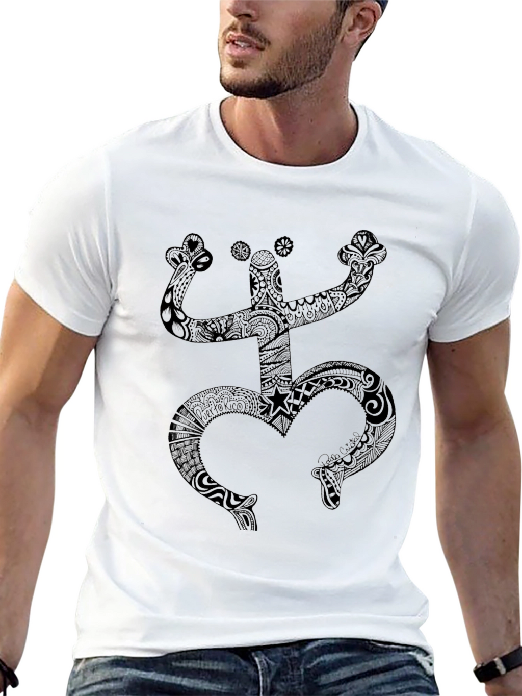 Black Coqui Taino Symbol Mens T-Shirt