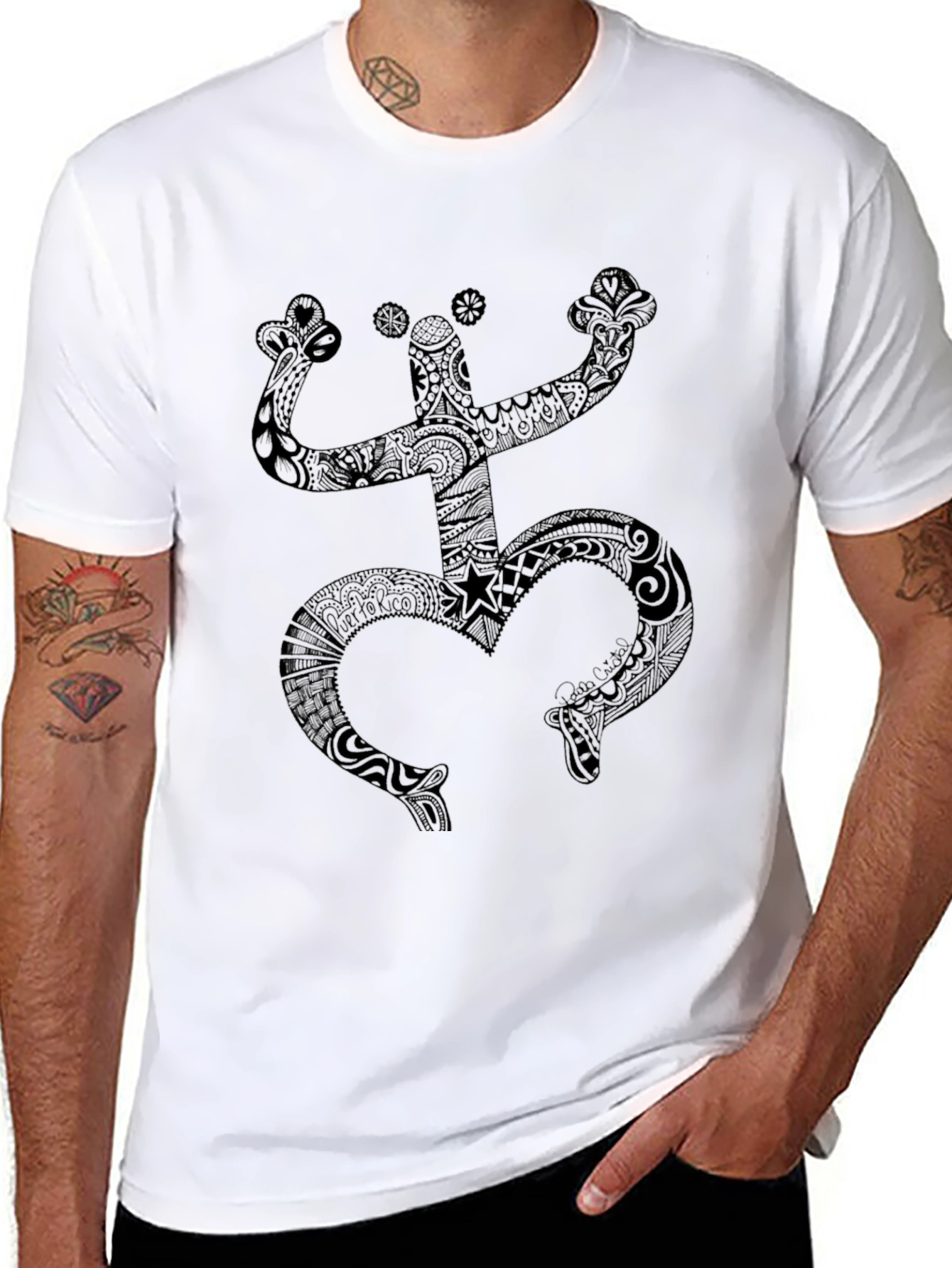 Black Coqui Taino Symbol Mens T-Shirt