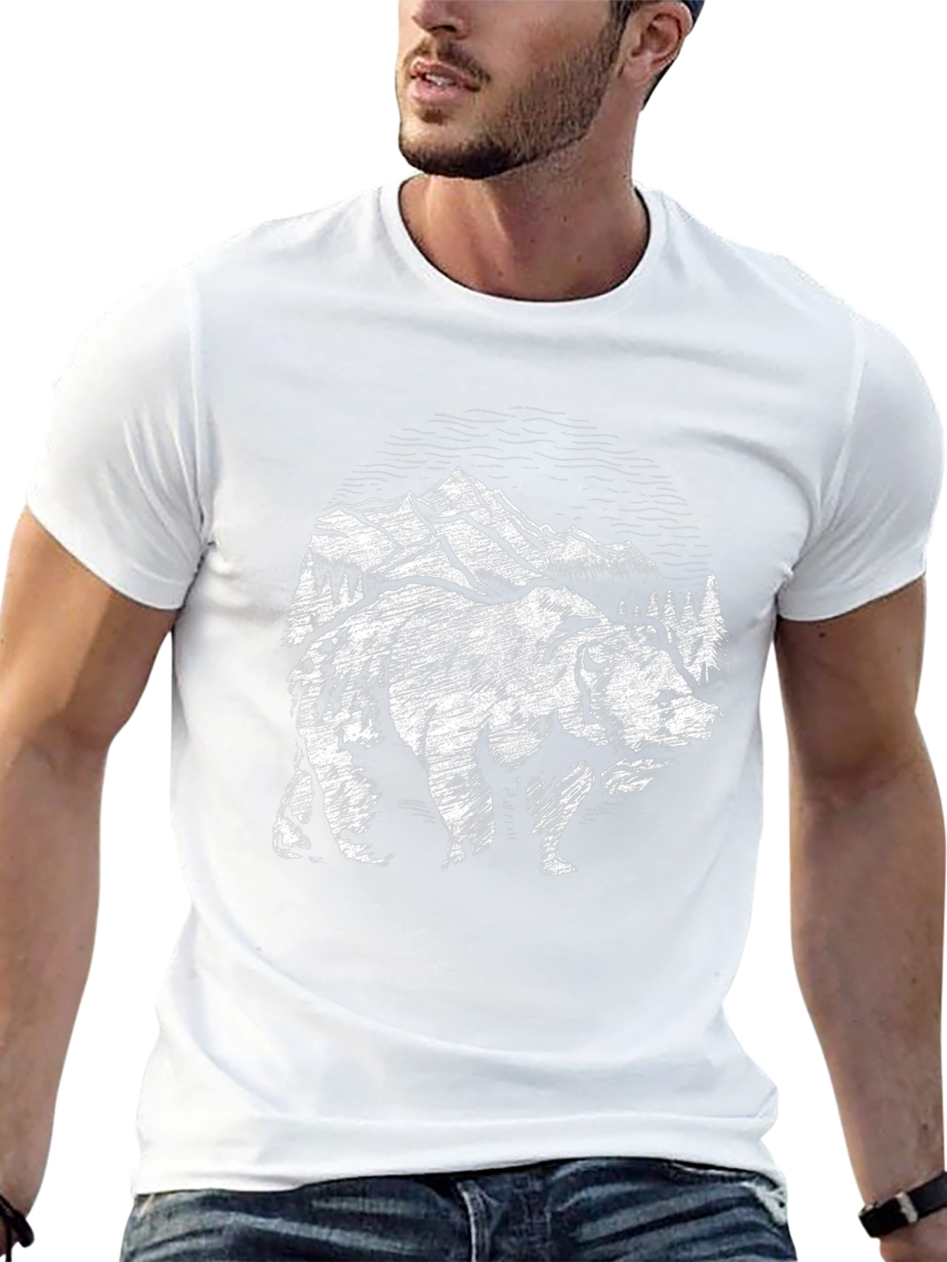 Black Bear Mountain Graphic T-Shirt - Nature Adventure Tee