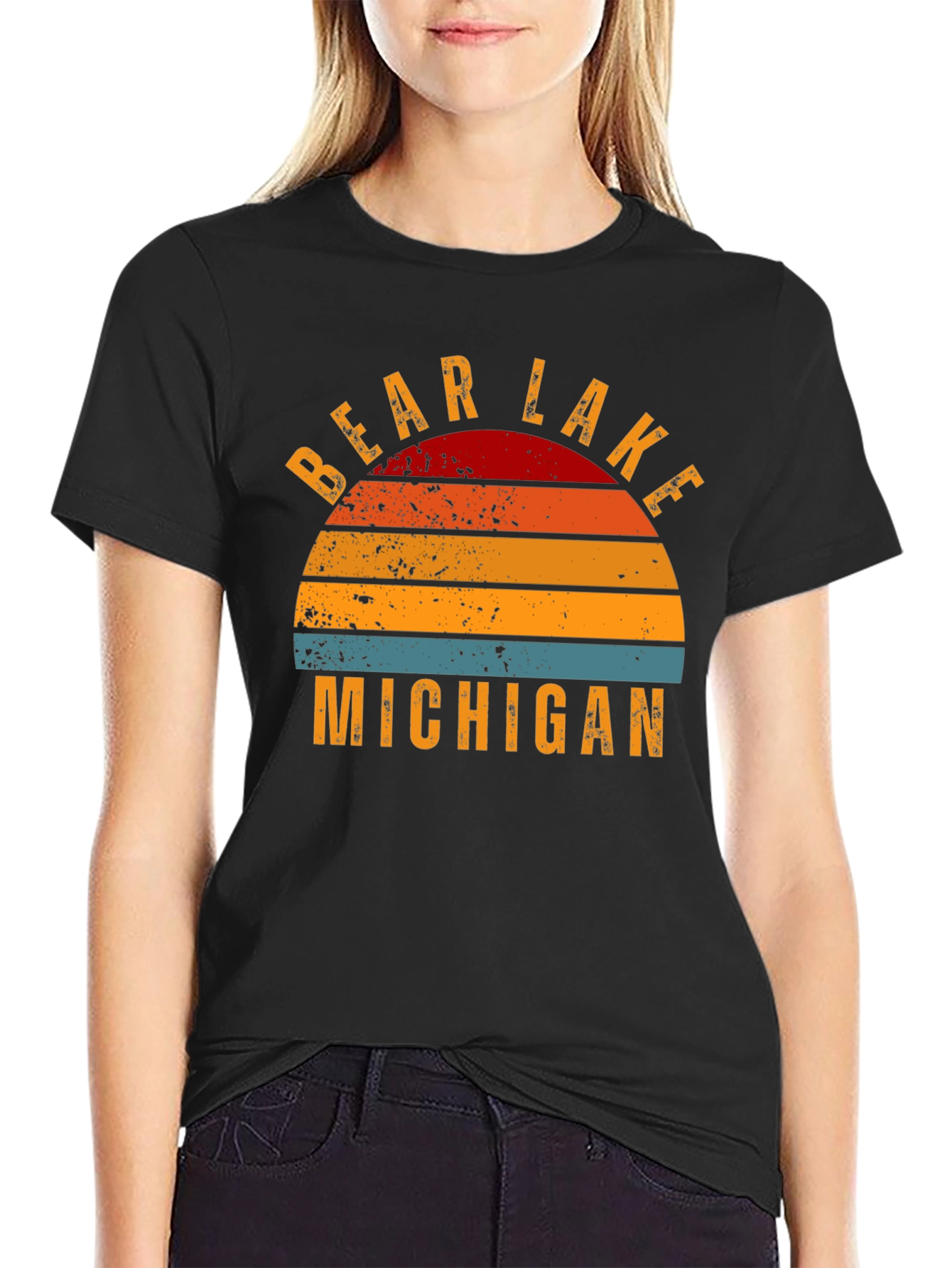 Bear Lake Michigan Retro Graphic T-Shirt