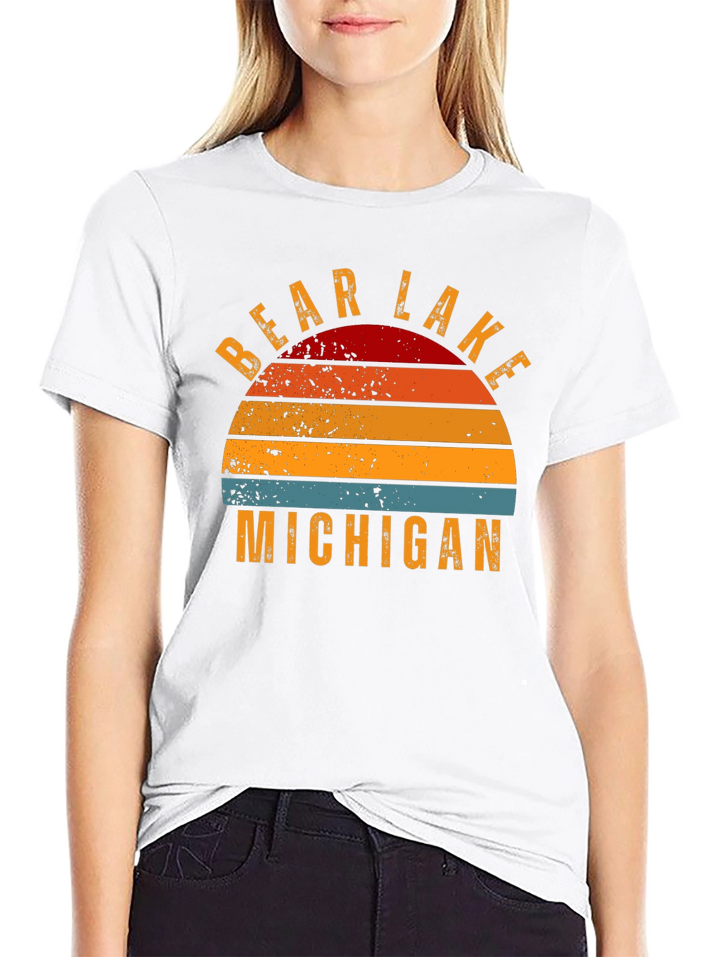 Bear Lake Michigan Retro Graphic T-Shirt