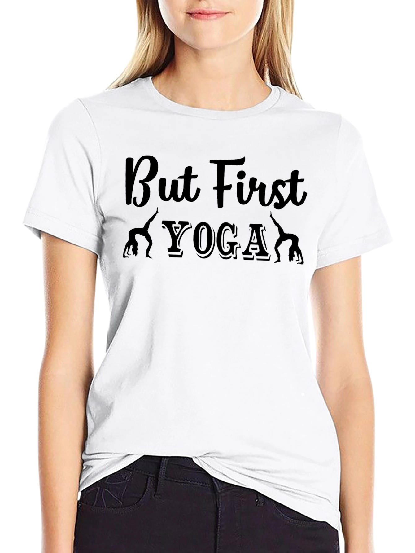 But First Yoga Graphic Tee - Black