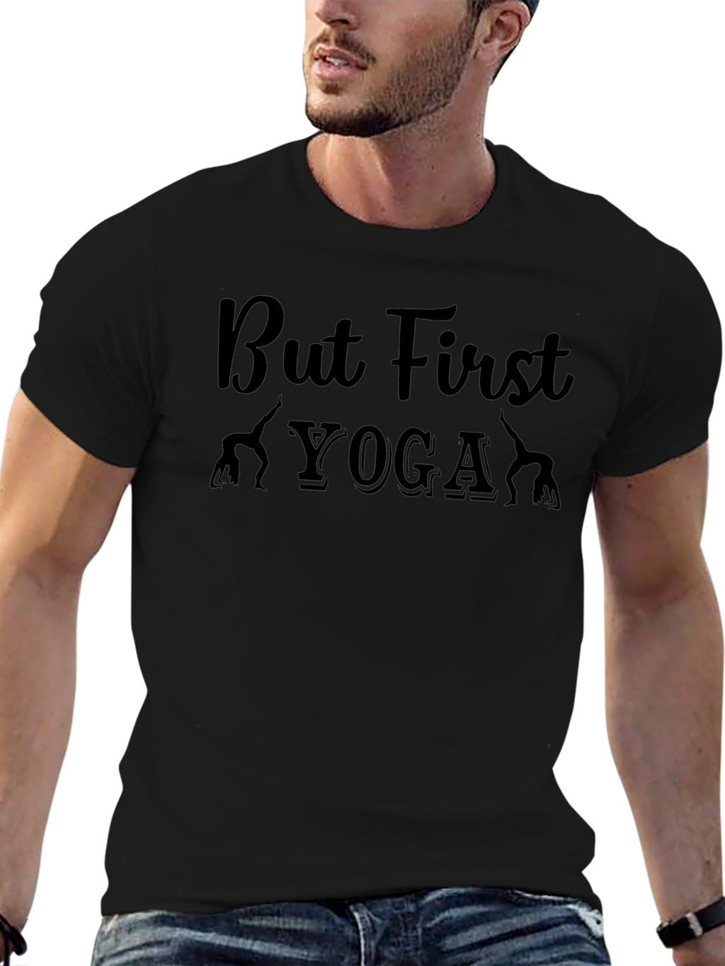 But First Yoga Graphic Tee - Black