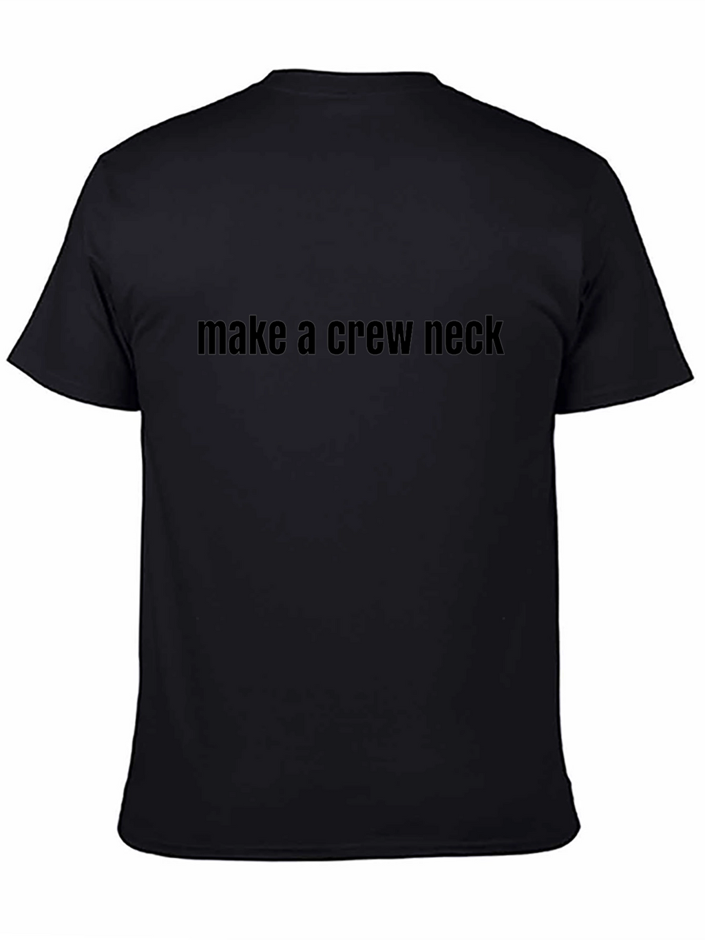 Black Crew Neck T-Shirt with Text