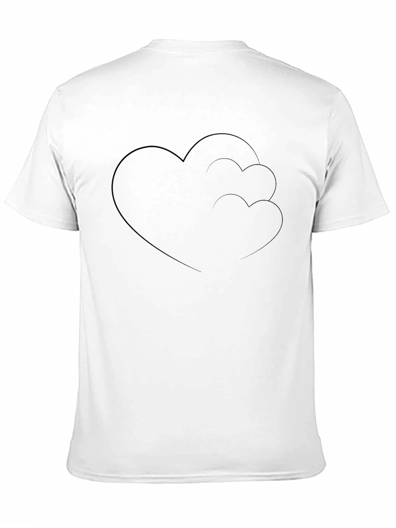 Black Heart Outline Tee - Stylish Minimalist Design