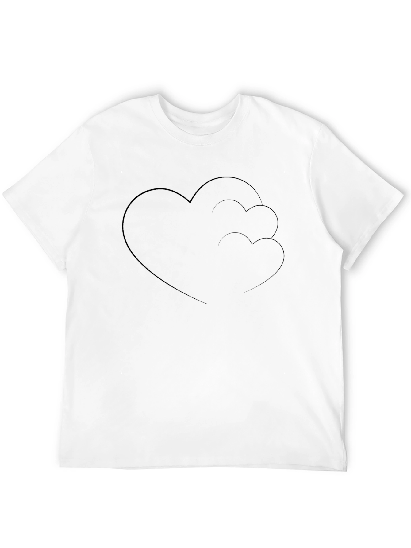 Black Heart Outline Tee - Stylish Minimalist Design