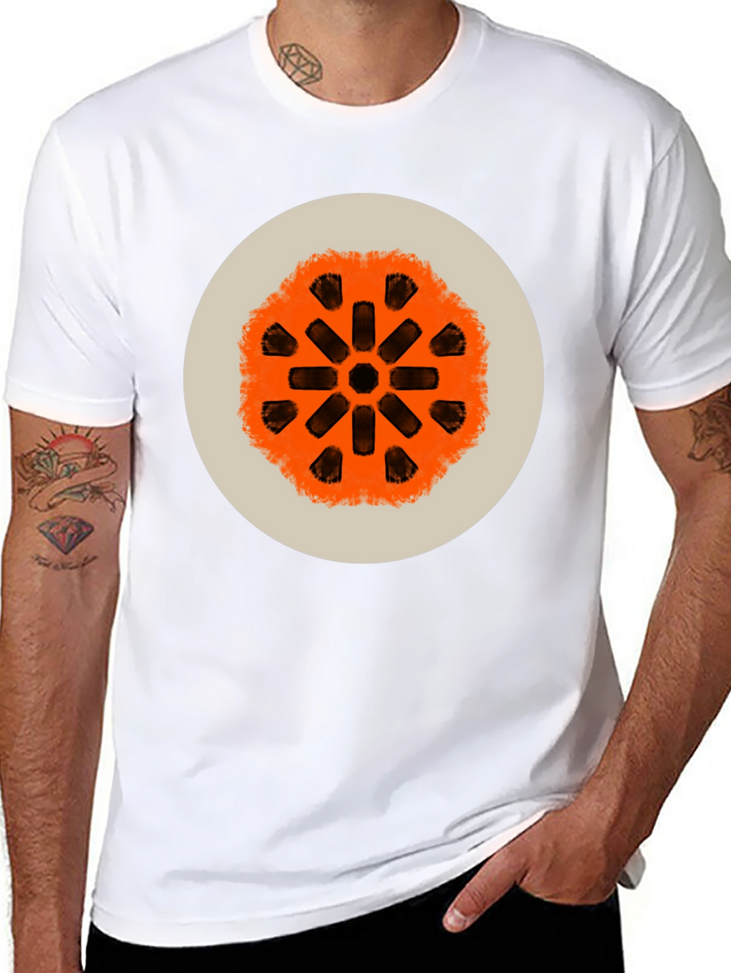Abstract Graphic Print Crew Neck Tee