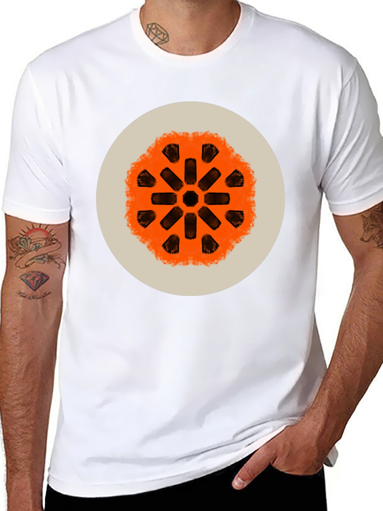 Abstract Graphic Print Crew Neck Tee
