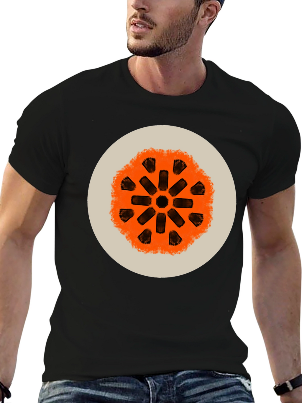 Abstract Graphic Print Crew Neck Tee
