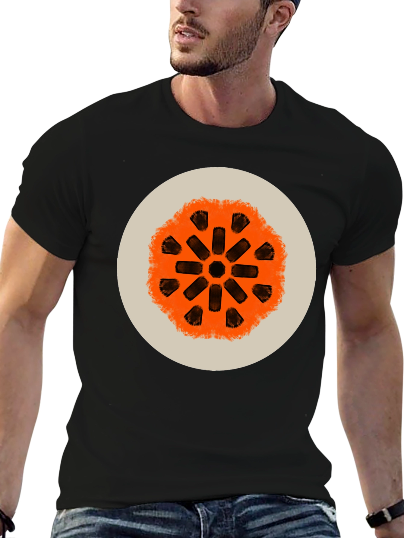 Abstract Graphic Print Crew Neck Tee