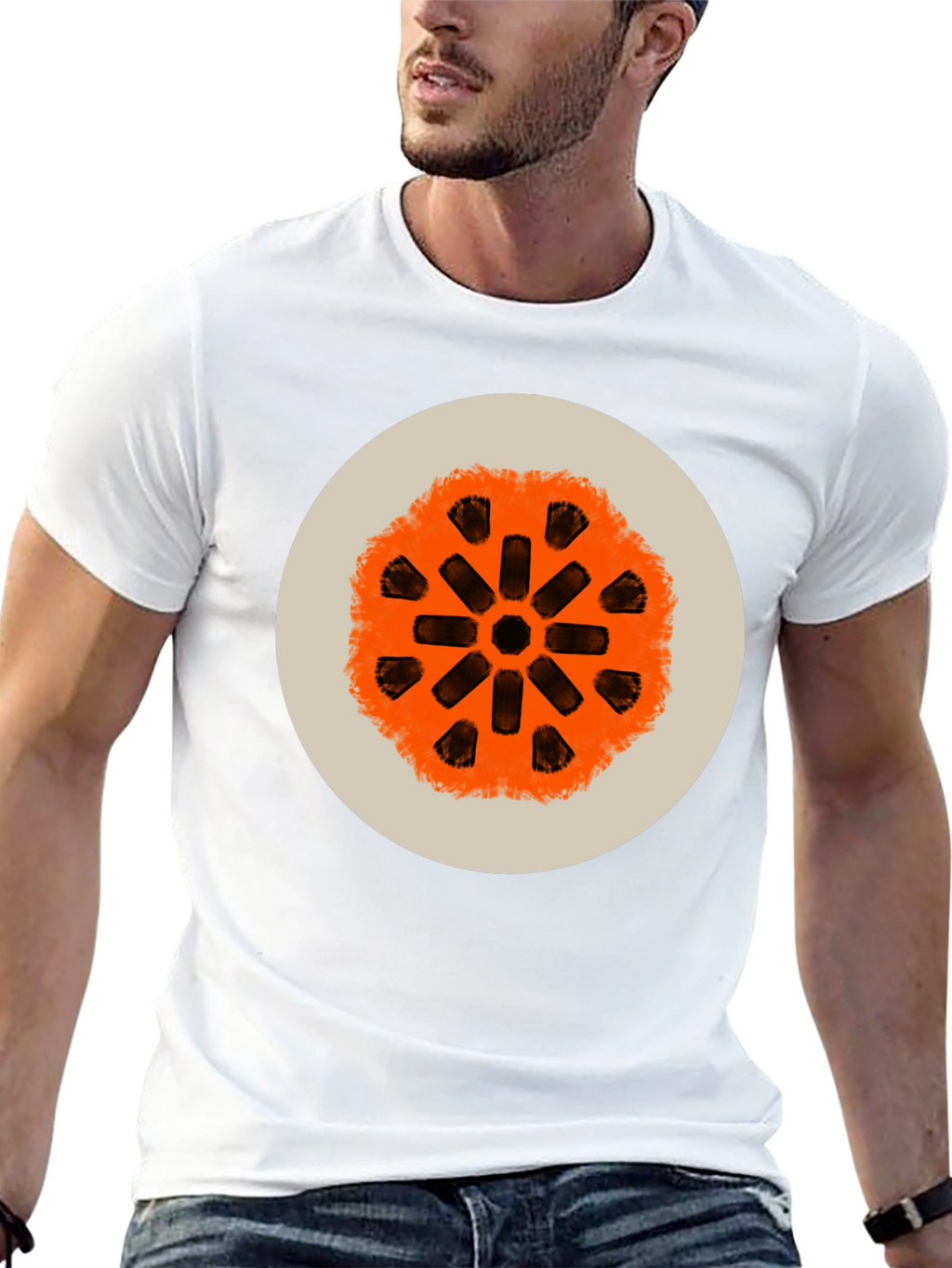 Abstract Graphic Print Crew Neck Tee