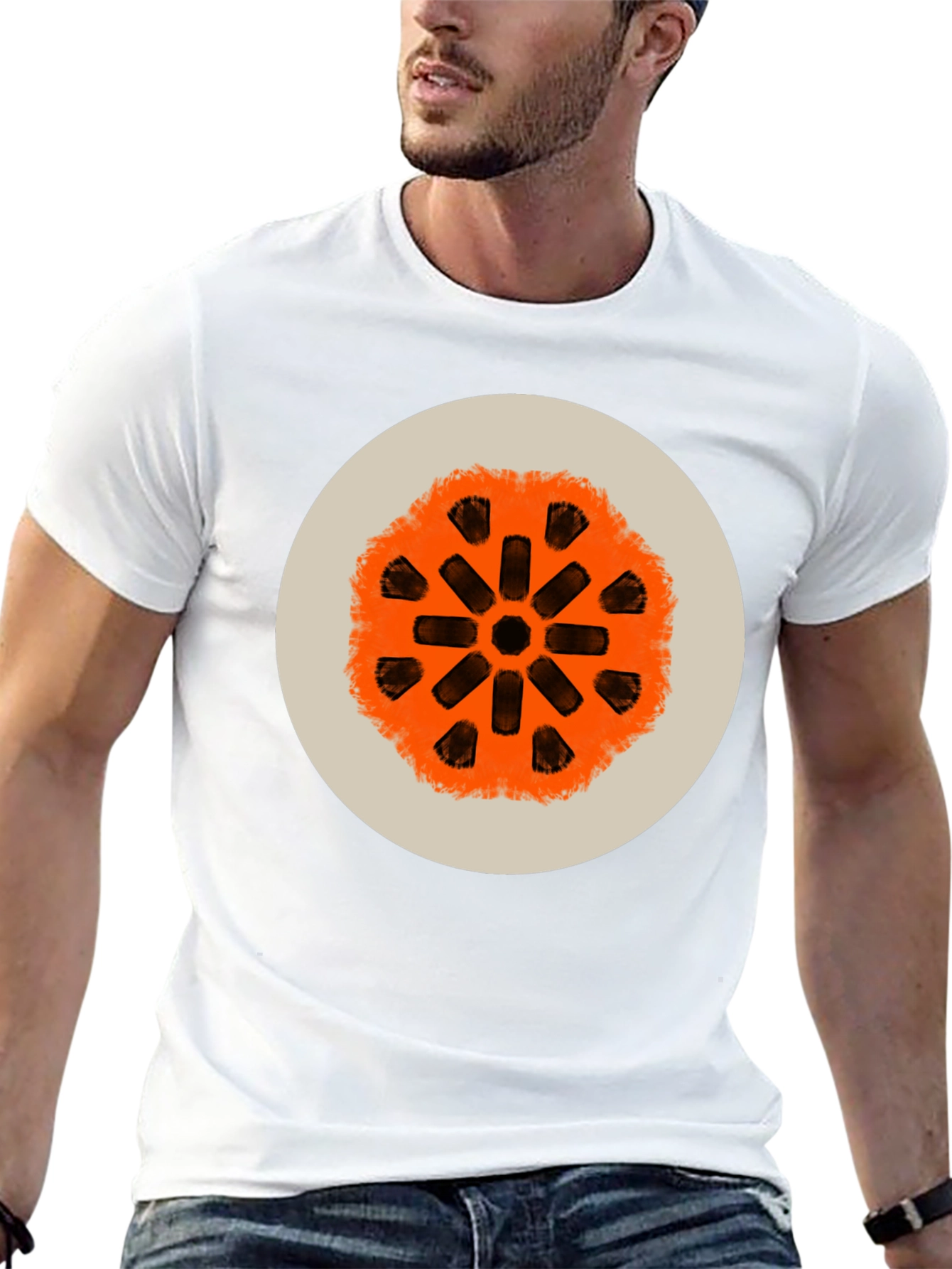 Abstract Graphic Print Crew Neck Tee