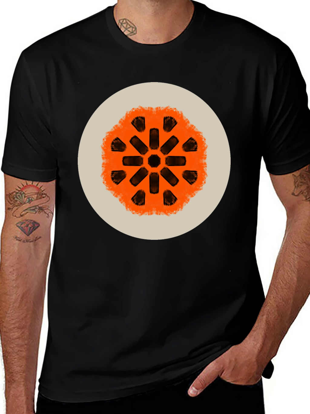 Abstract Graphic Print Crew Neck Tee