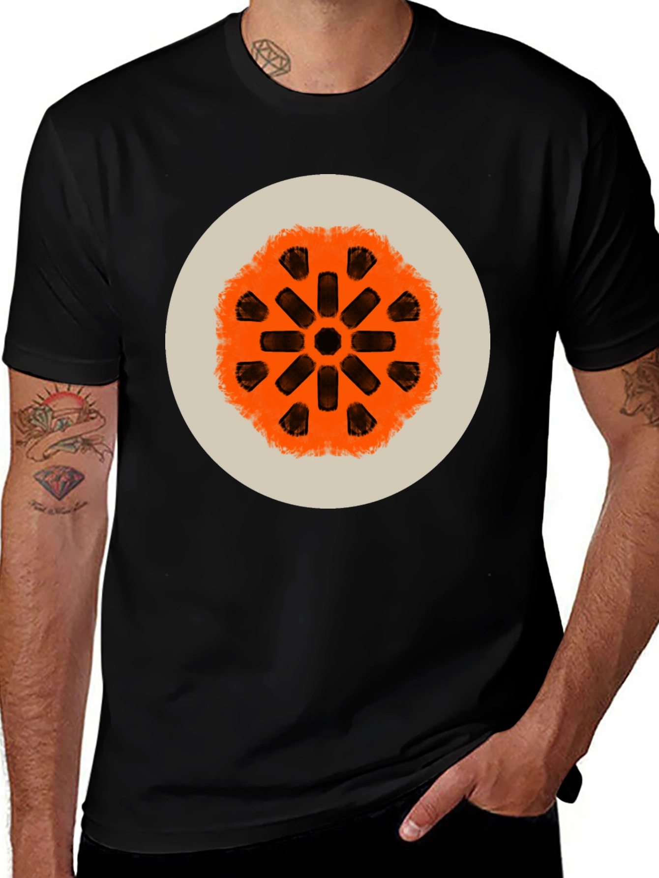 Abstract Graphic Print Crew Neck Tee