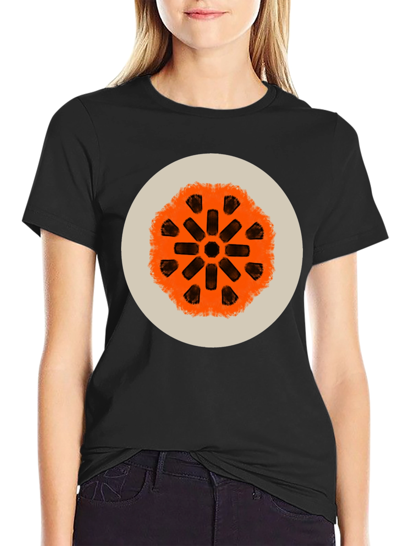 Abstract Graphic Print Crew Neck Tee