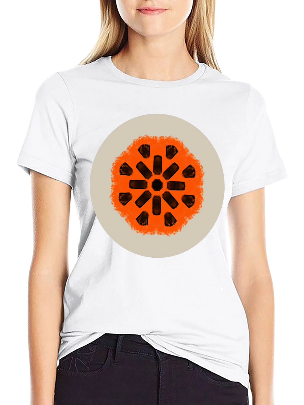 Abstract Graphic Print Crew Neck Tee