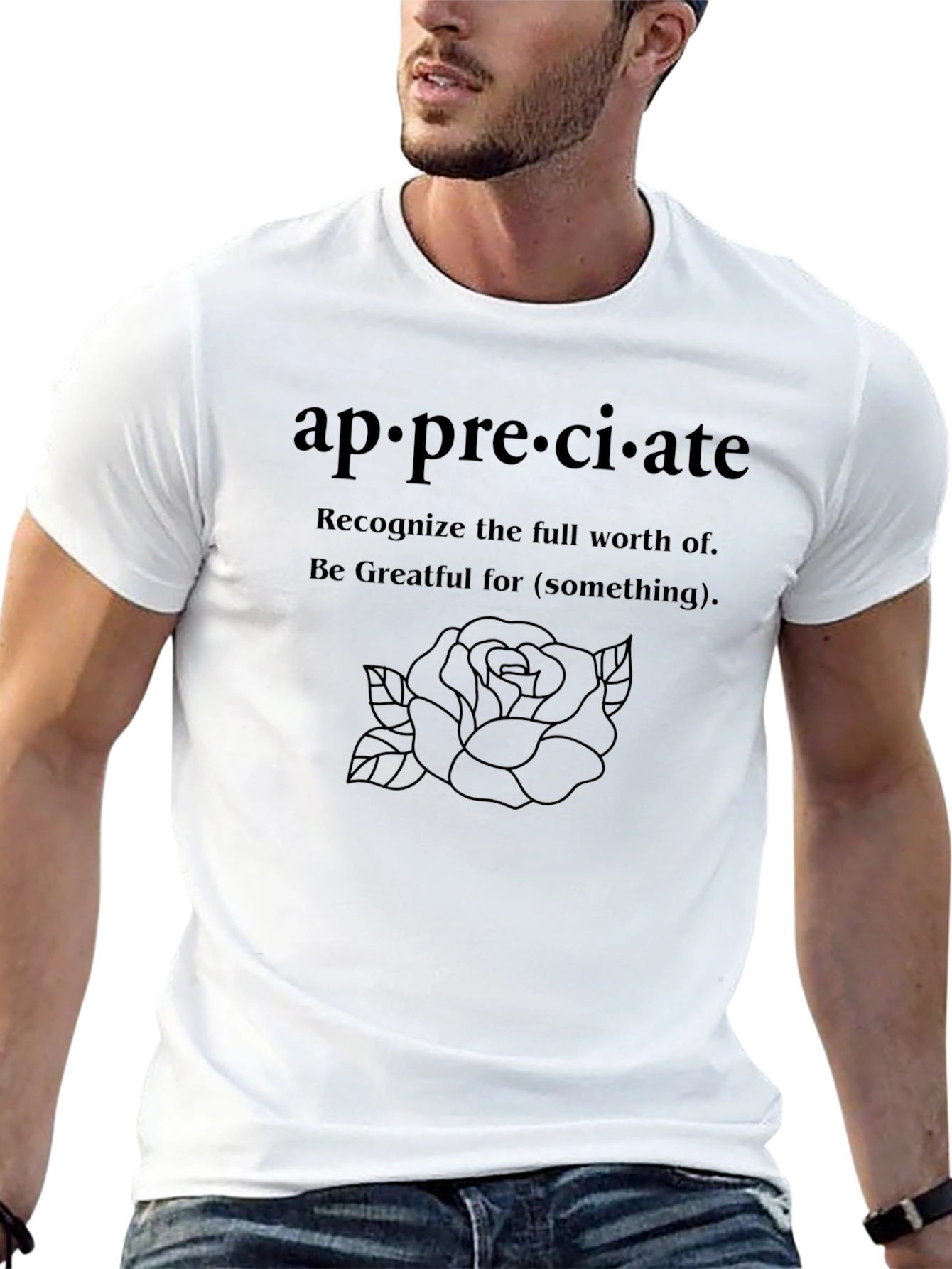 Appreciate Graphic T-Shirt - Definition & Rose Design