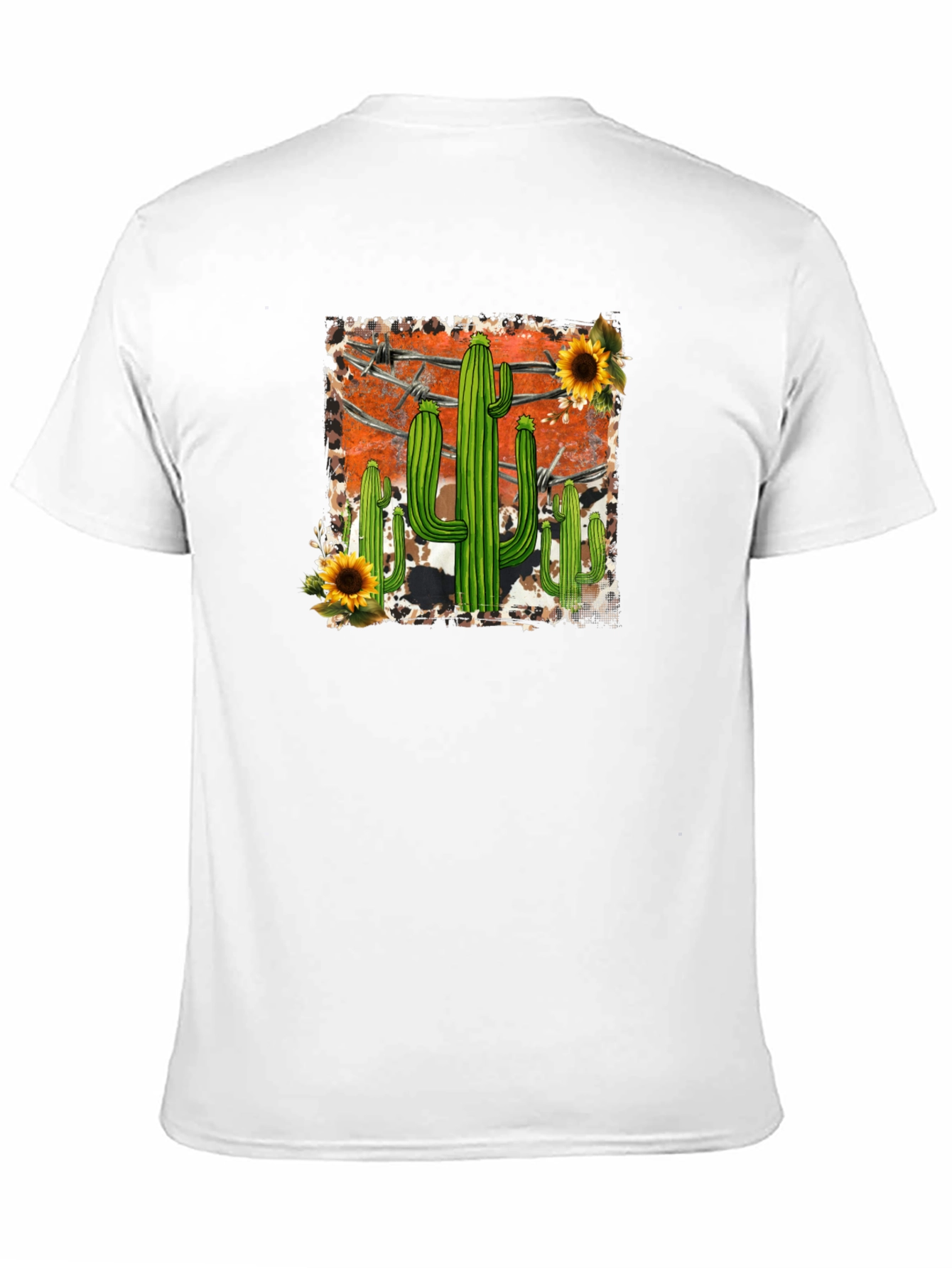 Cactus & Sunflower Graphic Tee - Western Style