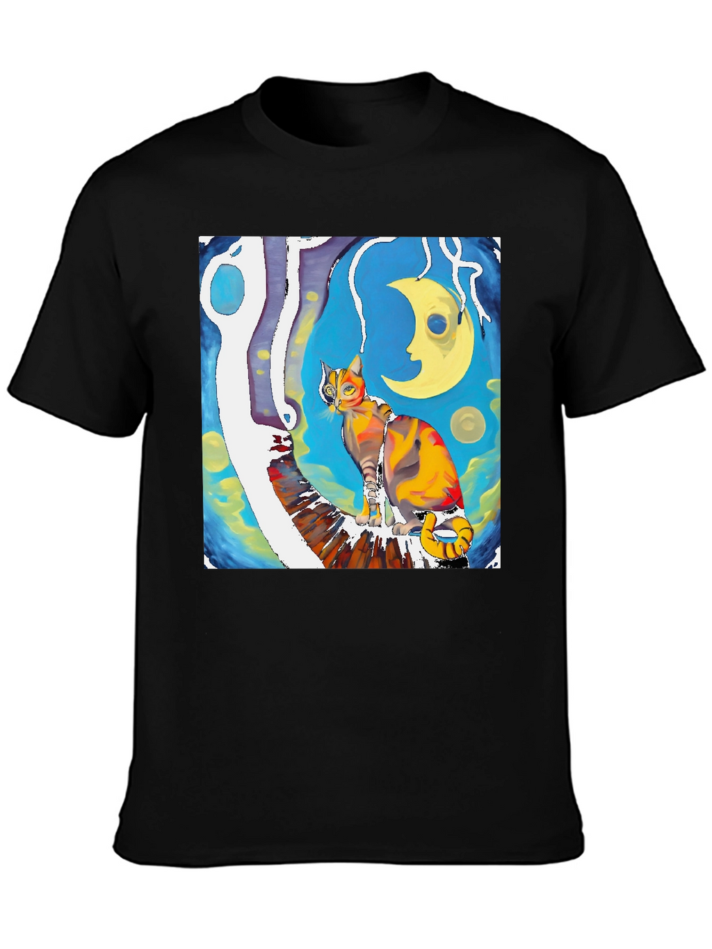 Artistic Cat T-Shirt - Unique Graphic Tee