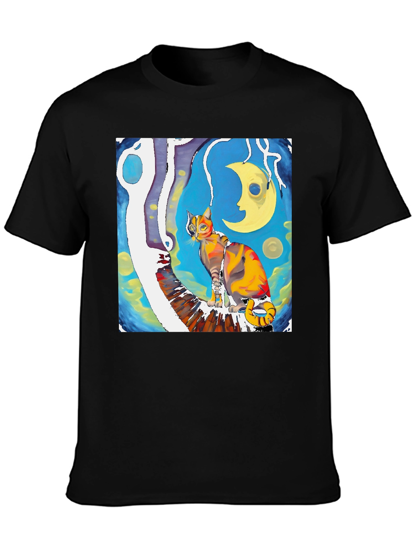 Artistic Cat T-Shirt - Unique Graphic Tee