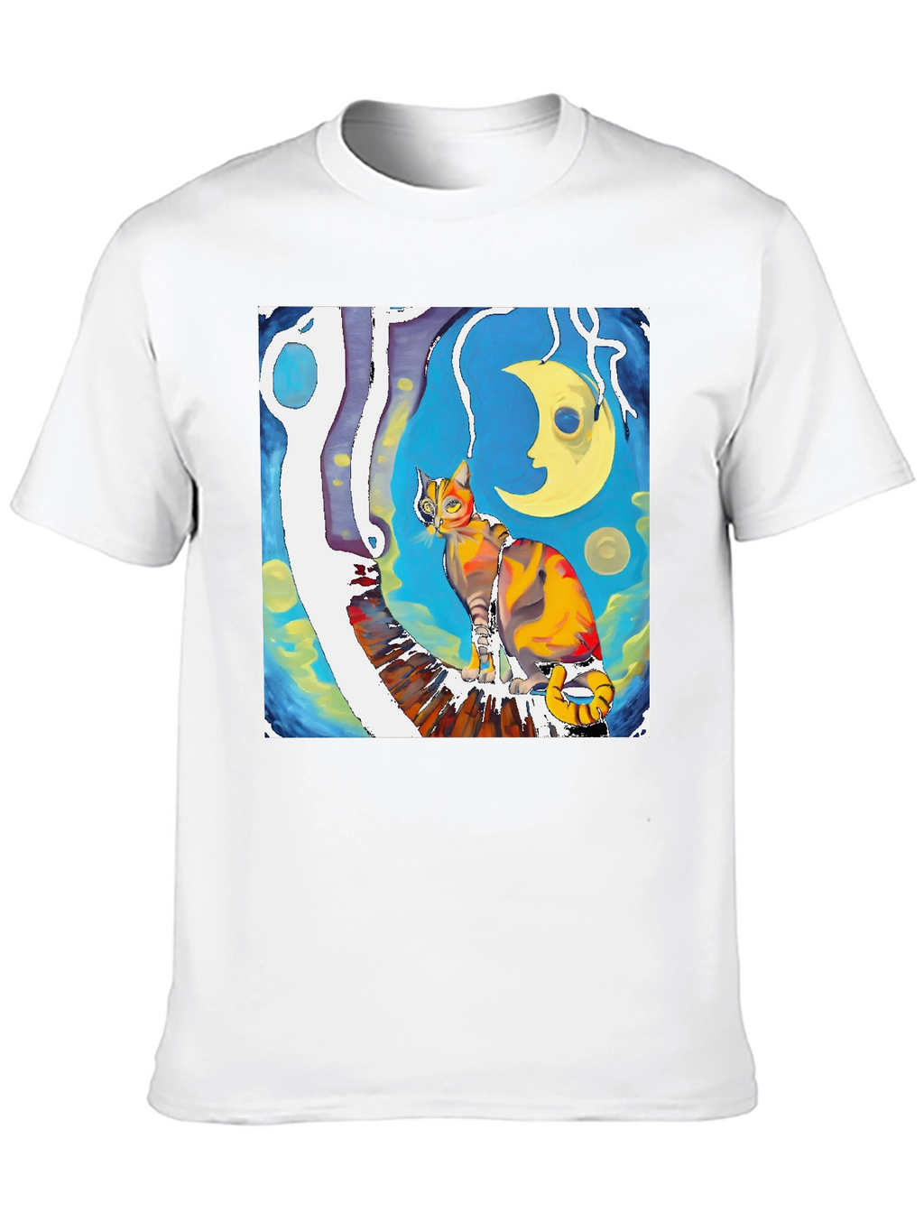 Artistic Cat T-Shirt - Unique Graphic Tee