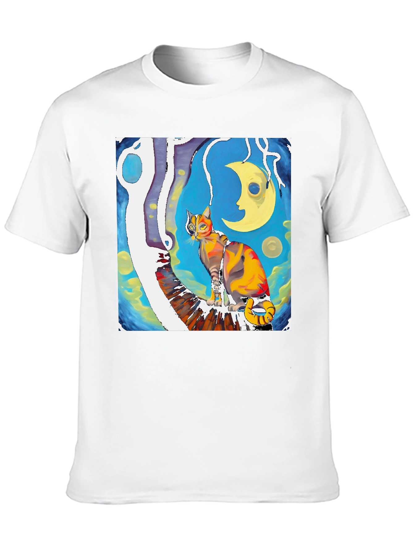 Artistic Cat T-Shirt - Unique Graphic Tee