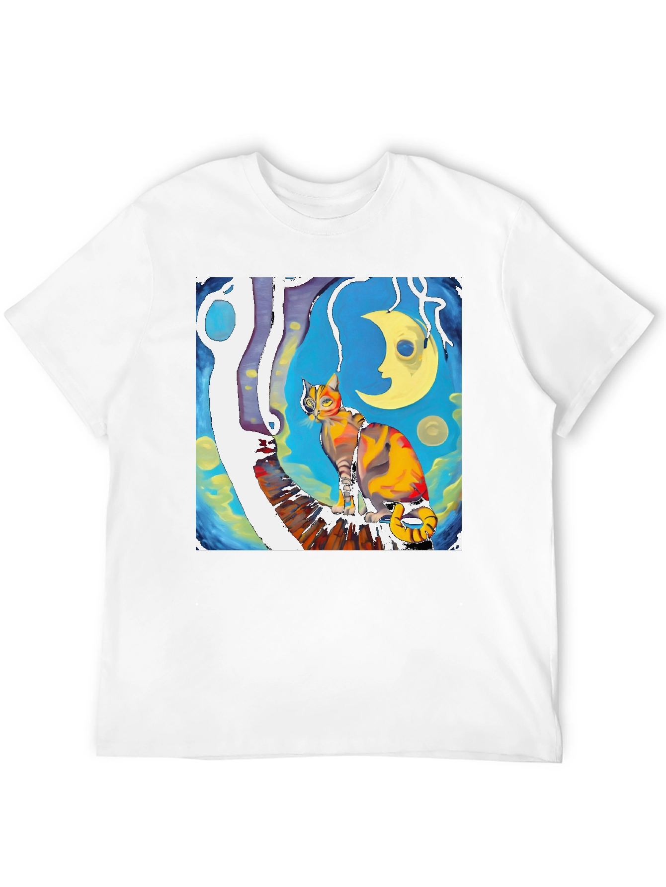 Artistic Cat T-Shirt - Unique Graphic Tee