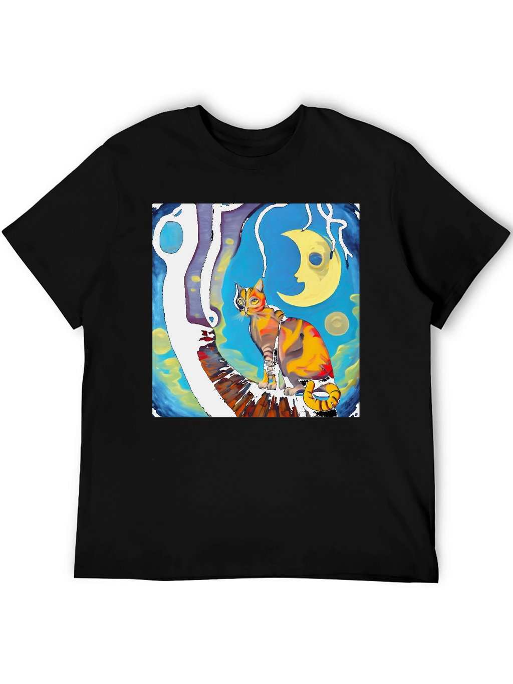 Artistic Cat T-Shirt - Unique Graphic Tee
