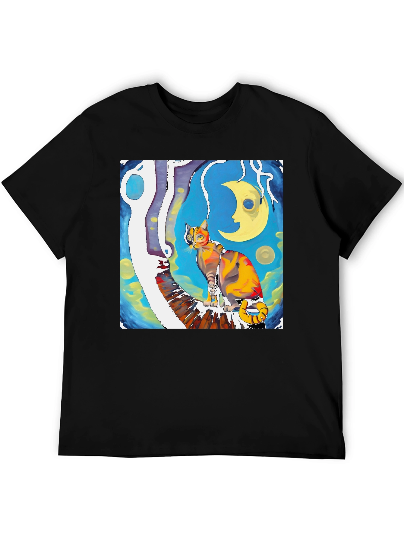 Artistic Cat T-Shirt - Unique Graphic Tee