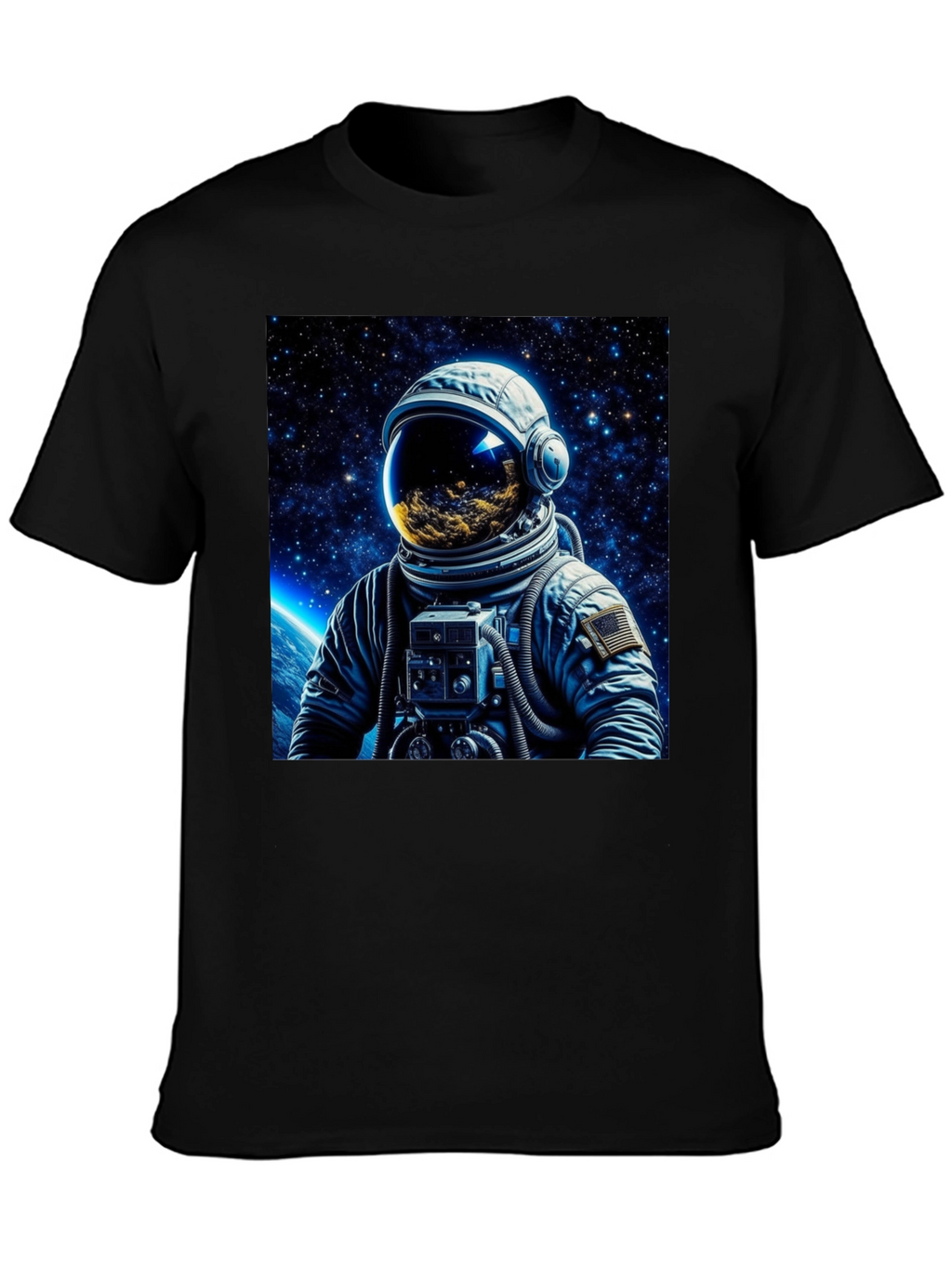 Astronaut Galaxy Graphic Black T-Shirt