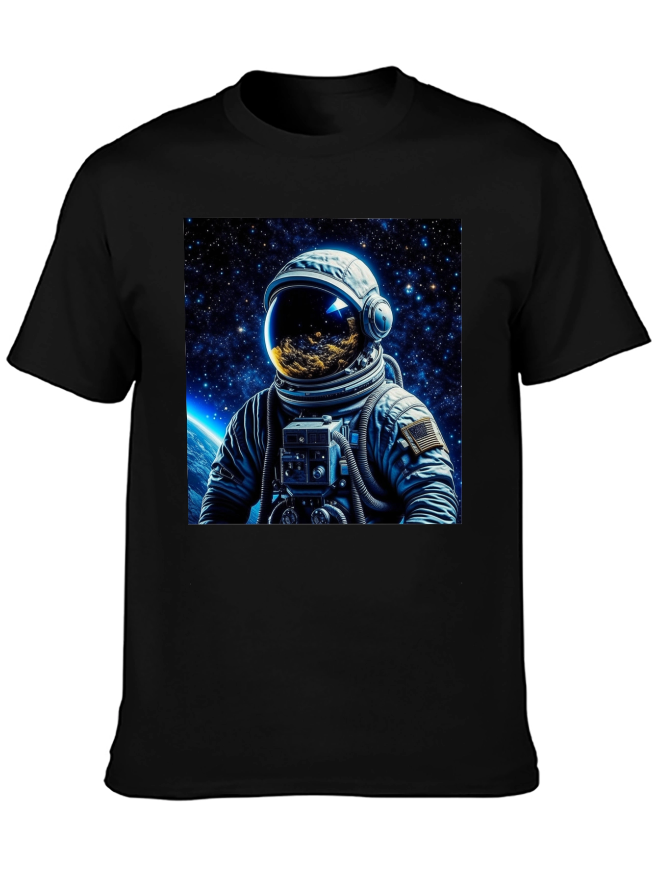 Astronaut Galaxy Graphic Black T-Shirt