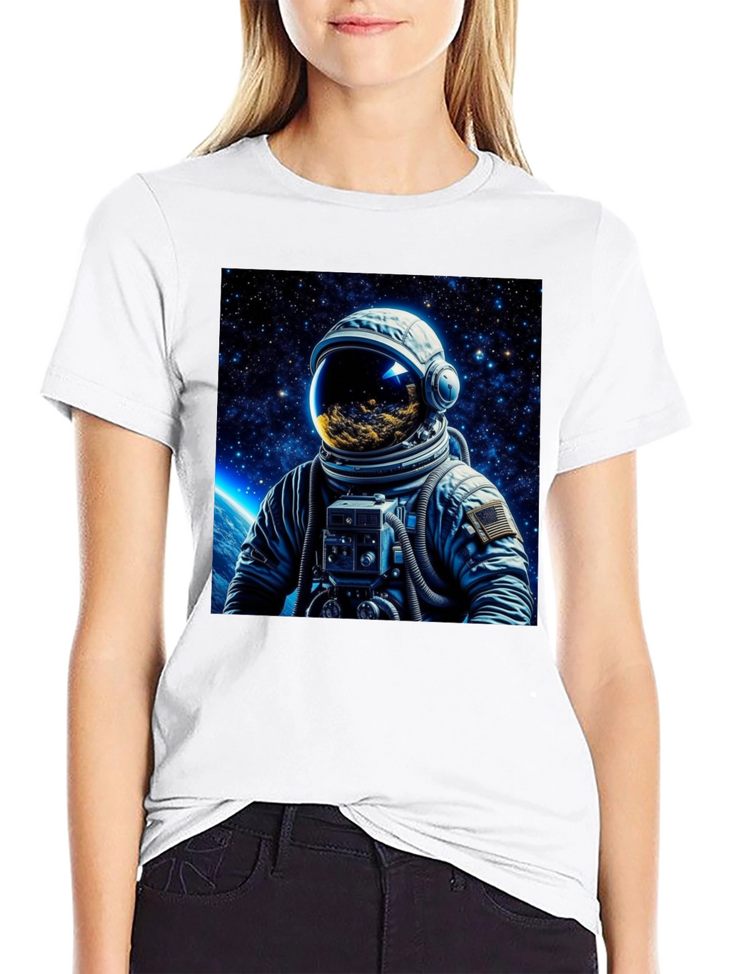 Astronaut Galaxy Graphic Black T-Shirt